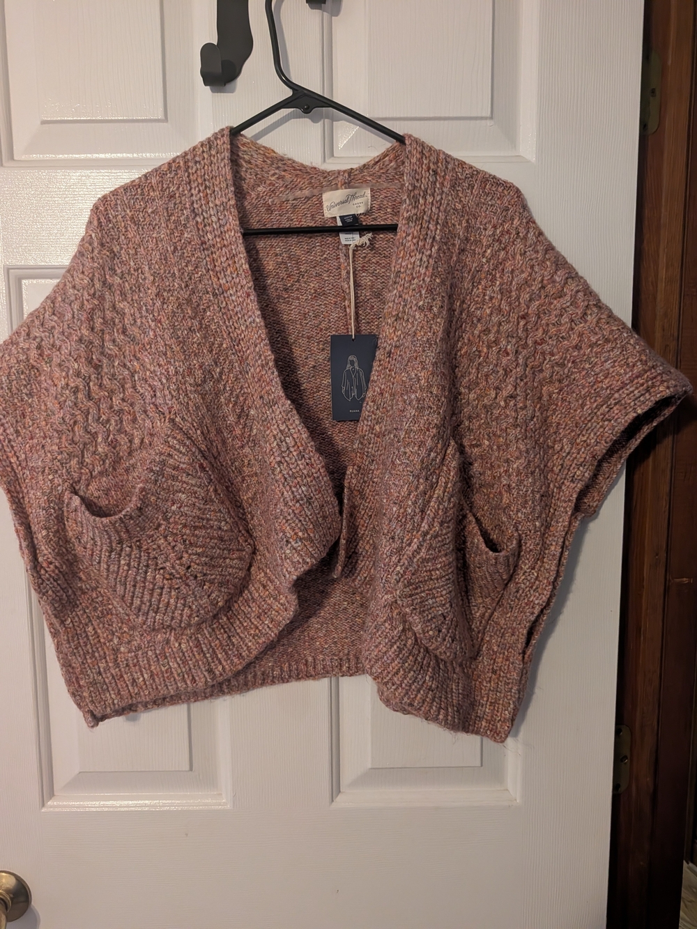 Cable-Knit Open Front Sweater Cardigan - Dusty Rose